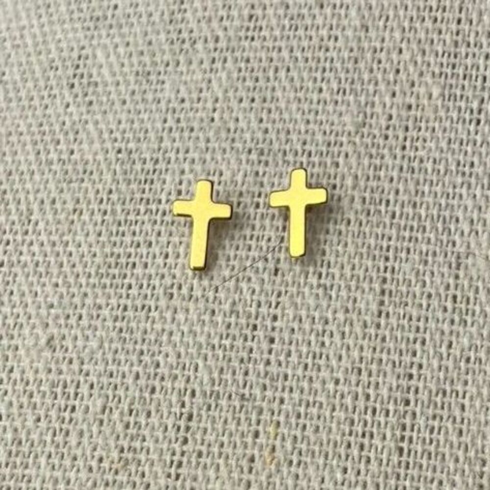 tiny cross earrings